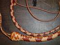 4ft 12 plait Natural and Saddle Tan Snake whip B
